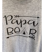 Papa Bear T-Shirt Large Short Sleeve Gray Tee Top Arrow Tent Tri Blend P... - $3.80