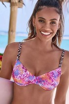 Buffalo Haruna Aufdruck Bügel Bikini Top IN Rosa UK 18DD (FM89-8) - $34.37