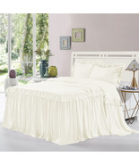 HIG 3 Pieces Ruffle Skirt Bedspread Set 30 inches Drop French Pastoral S... - £19.80 GBP+