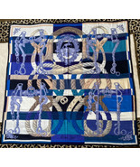 XLT Hermes Della Cavalleria Cashmere GM Shawl 140cm Blues/Purples/White - $1,634.11 CAD