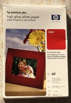 HP Premium Plus High Gloss * 60 Count 4X6 Photo Paper 11.5mil New - £12.63 GBP