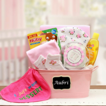 Baby Basics Gift Pail Pink - baby bath set -  baby girl gifts - new baby gift ba - £45.06 GBP