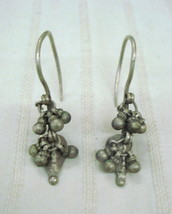 vintage antique tribal old silver earrings gypsy hippie traditional jewellery - £76.88 GBP