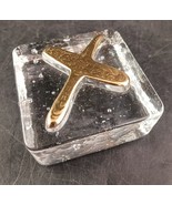 Handcrafted 2.5” Glass Block w/ Gold Letter “X&quot; By Expressions in Glass - $16.46 CAD