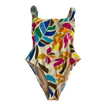 Tabitha Brown Womans Swimsuit Medium one piece Pink Orange Padded Adjust... - £15.67 GBP