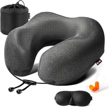 Travel Pillow 100 Pure Memory Foam Neck Pillow Comfortable Breathable Cover Mach - £27.93 GBP