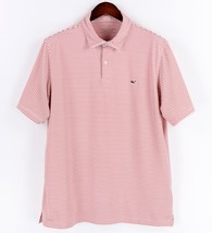 Vineyard Vines Performance Polo Shirt Mens Large Red White Striped Golf - $34.07