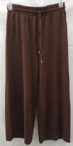 Time and Tru Women&#39;s Super Soft Cropped Wide-Leg Hacci Pants, Brown Size... - $22.76