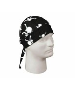 Tie Black SKULL CROSSBONES HEADWRAP Motorcycle Du Do Doo Rag Biker Rothc... - $12.29 CAD