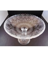 Arabia Nuutajarvi Finland Crystal Glass Candy Dish Compote Clover Pedest... - $32.26