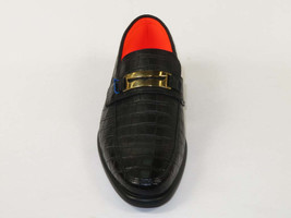 Men's TAYNO Shoes The Caprio C TAYNO Crocodile Print Bit Loafer Black image 2