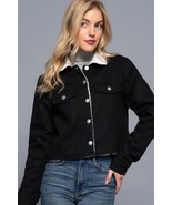 Button Closure Sherpa-lined Twill Jacket - $37.50