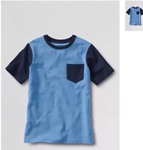 Lands&#39; End Big Boy Shirt Size: Medium Husky (10H-12H) New Ship Free Colorblock - $29.99