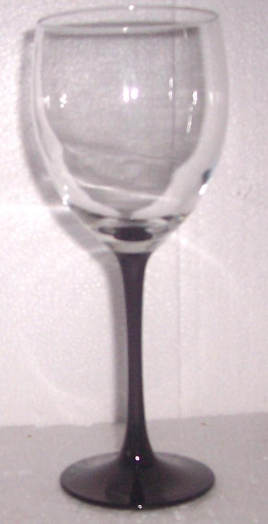 (1) ARCOROC LARGE HANDBLOWN BLACK STEM GLASS GOBLETS - $24.99