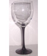 (1) ARCOROC LARGE HANDBLOWN BLACK STEM GLASS GOBLETS