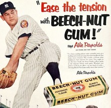 Beech Nut Gum Allie Reynolds Yankees 1952 Advertisement Candy Baseball DWCC12 - £54.66 GBP