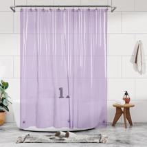 Shower Curtain Liner - Premium Clear Lavender PEVA Shower Liner with 3 Magnets a - £15.98 GBP