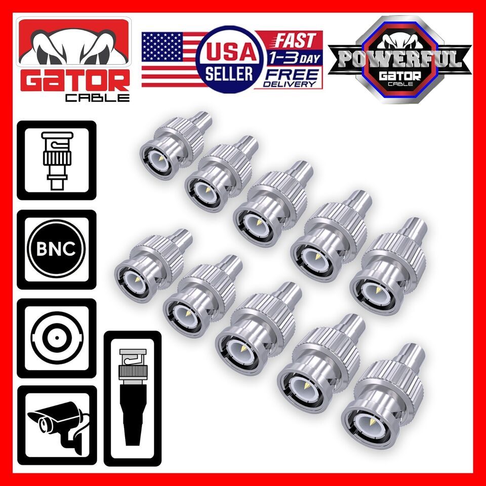 BNC Male Plug to RCA Female Coax Connector Adapter Converter for CCTV Ca... - $7.99