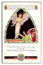 Christmas Greetings Angel Wise Men Art Deco Whitney Made Embossed DB Postcard Y9 - £4.63 GBP