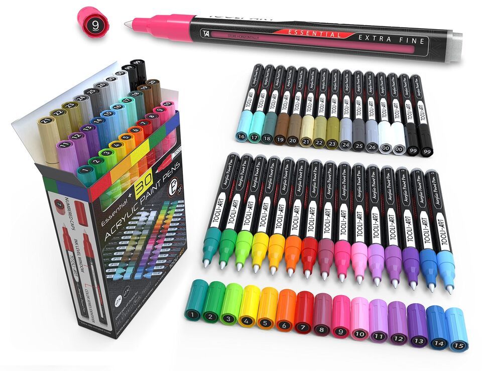 Vibrant Artify Acrylic Paint Pens - Assorted Markers for Rock Painting, Canvas,