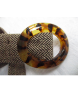 Top it Off Belt Brown Herringbone Tweed Sash with Tortoise Pattern Buckl... - $366.37 MXN