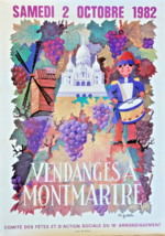 Vendanges Montmartre - Grape Harvest - Original Poster - Paris - Rare - 1982 - £112.31 GBP