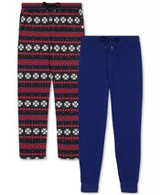 Gap Mens 2Pk. Waffle-Knit Jogger-Leg Pajama Pants Deep Cobalt &amp; Fair Isl... - $29.99