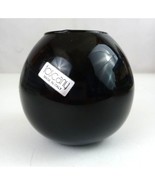 Vintage Toscany Lunar Candleholder 4&quot; Vase Hand Blown Black Glass Made I... - $40.60 CAD