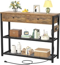 Ecoprsio Console Table With 2 Drawers, Small Sofa Table With Storage Shelves For - £112.17 GBP