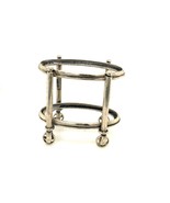 Vintage Sterling Signed 925 Two Tier Open Oval Portable Movable Table Mi... - $147.68 CAD