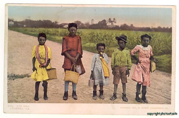 1904 BLACK AMERICANA POST CARD "JUST KIDS, ATLANTA GA" - £31.93 GBP