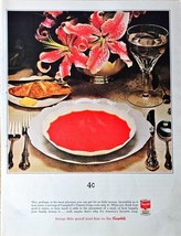 Campbells Tomato Soup dinner lunch flowers-1964 Vintage Print Ad - $10.77