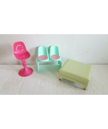 Ponytail Barbie Doll Furniture Bar Stool Pink High Chair Green Lounge Ch... - $14.99