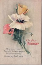 Artist Lyman Powell Birthday Greetings Pretty Flowers  Postcard W15 - £4.78 GBP