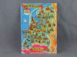 Vintage Postcard - Netherlands Cartoon Map - Sleding - $20.53 CAD