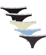 Calvin Klein Women&#39;s Carousel Logo Cotton Thong 5 Pack XLarge Panty Womens - $53.05 CAD