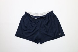 Vtg Champion Womens Medium Distressed Classic Logo Mesh Shorts Blue Polyester - £28.38 GBP