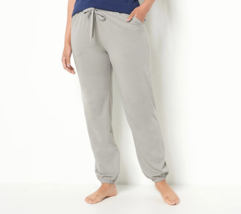 AnyBody Cozy Knit Luxe Pant with Drawstring Waist- Pebble Grey, TALL LARGE - £16.78 GBP