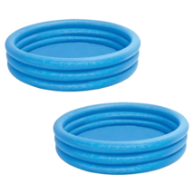 Intex Crystal Blue Inflatable Outdoor 58&quot; x 13&quot; Kids Swimming Kiddie Pool 2-Pack - £23.84 GBP