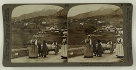 Vintage Stereoscope Photo Underwood S758 Austrian Peasants Val Ampezzo Austria - £10.01 GBP
