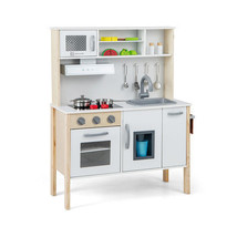 Wooden Pretend Play Kitchen Set for Toddlers-White - Color: White - $2,803.01 MXN