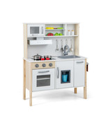 Wooden Pretend Play Kitchen Set for Toddlers-White - Color: White - $2,813.24 MXN