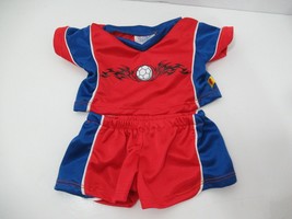 Build a Bear clothes outfit soccer uniform jersey shirt shorts blue red 97 - £5.46 GBP