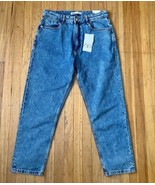 ZARA High Rise Mom Jeans Size 10 Blue Y2K Light Wash Slim Leg Ankle Styl... - $47.54 CAD