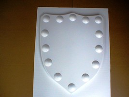 Medieval Celtic Renaissance Huge Mold 24x30 Clavo Shield Using Plaster o... - £95.94 GBP