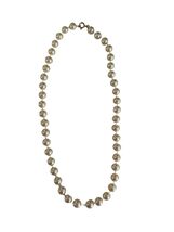 Vintage Faux Pearl Beaded Necklace 16 Inch Cream Glass Pearl Choker Gold... - $16.20