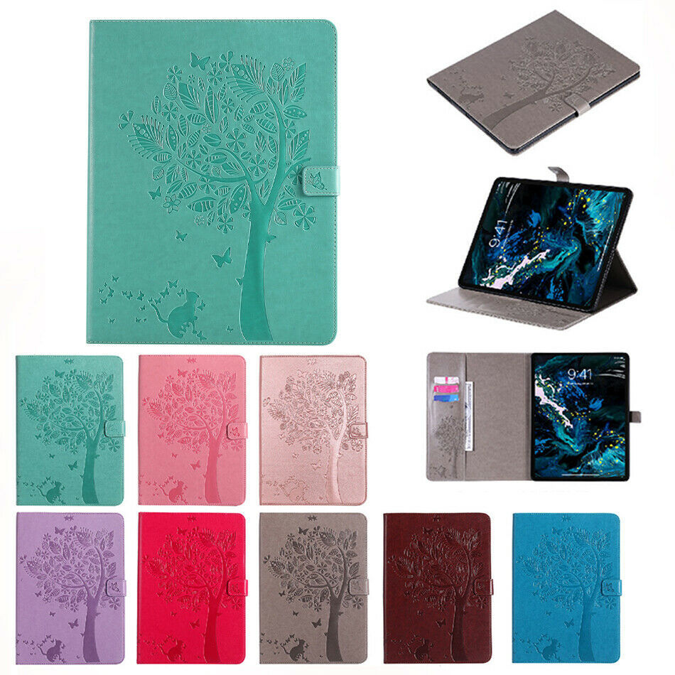 K21) Leather wallet FLIP MAGNETIC BACK cover Case for Apple iPad models
