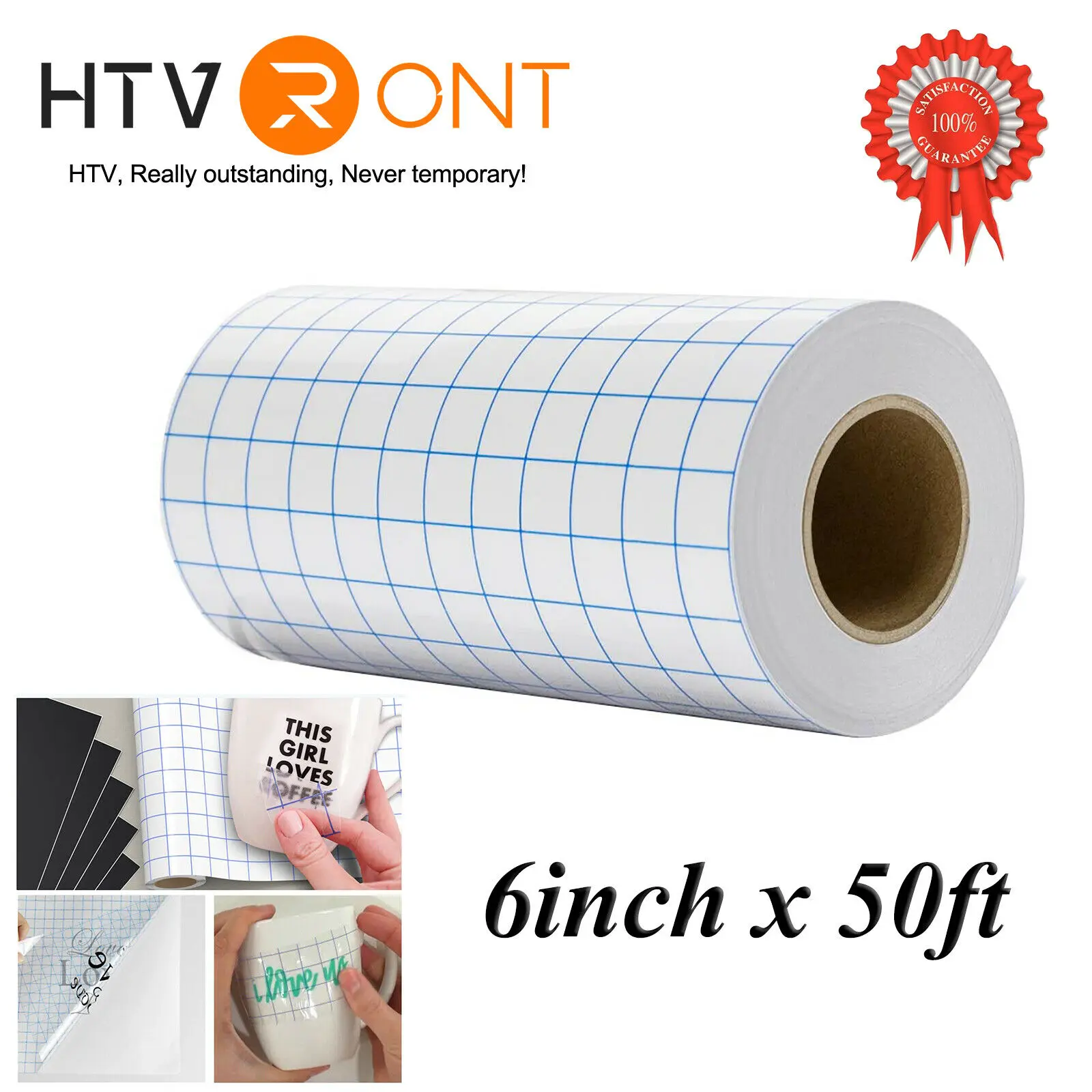 HTVRONT Transfer Tape 15cm x 1500cm blue grid - $309.55 MXN