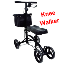 MOBB Knee Walker - Steerable, Padded, Steel, Surgery Recovery, 350lbs, Black - £221.50 GBP