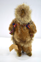 Inuit Folk Art Doll Real Fur Eskimo Tagged Northwest Territories Handmade Vtg - £75.42 GBP
